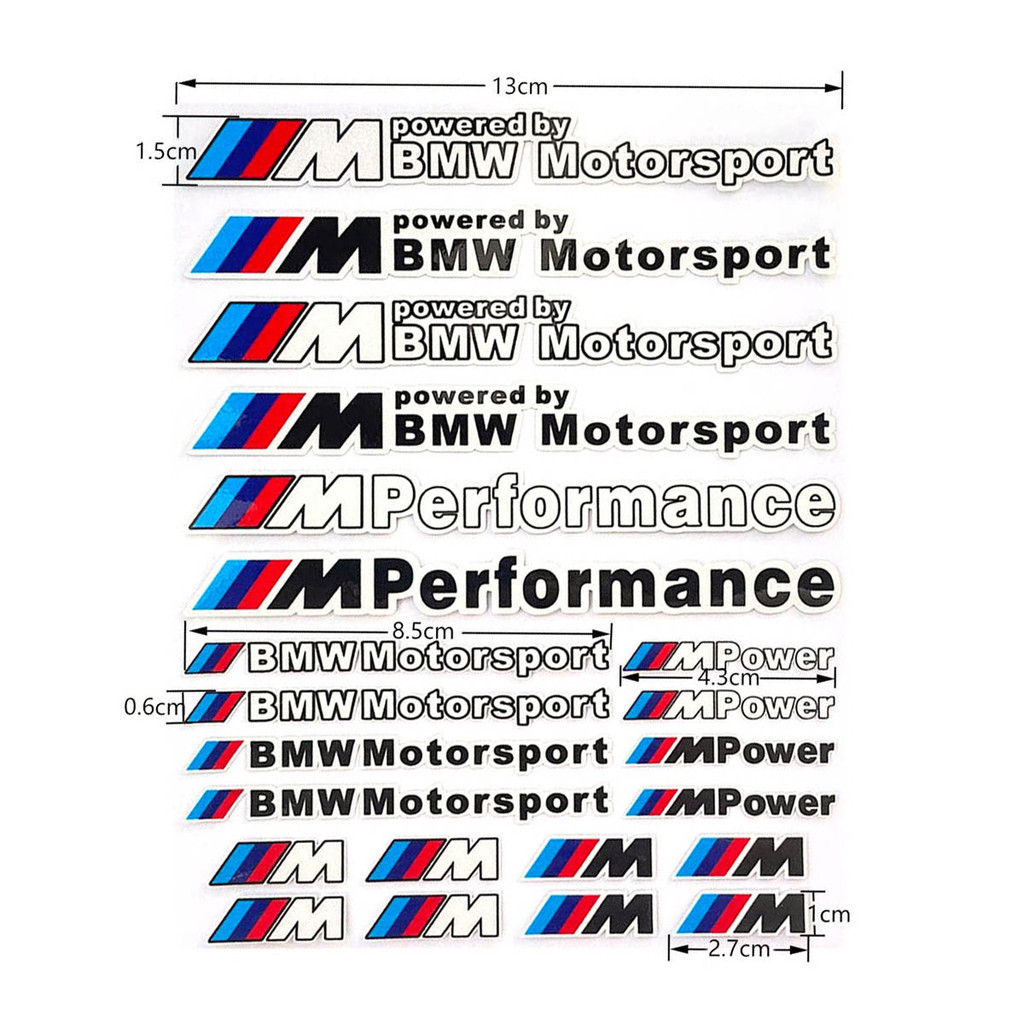 BMW M Performance Motorsport Logo Reflective Vinyl Sticker Car Door ...