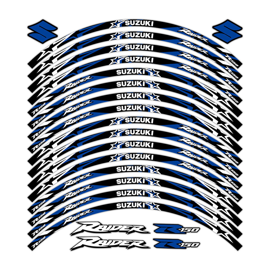 For SUZUKI Raider R150 17” Motorcycle Wheel Hub Stickers Reflective ...