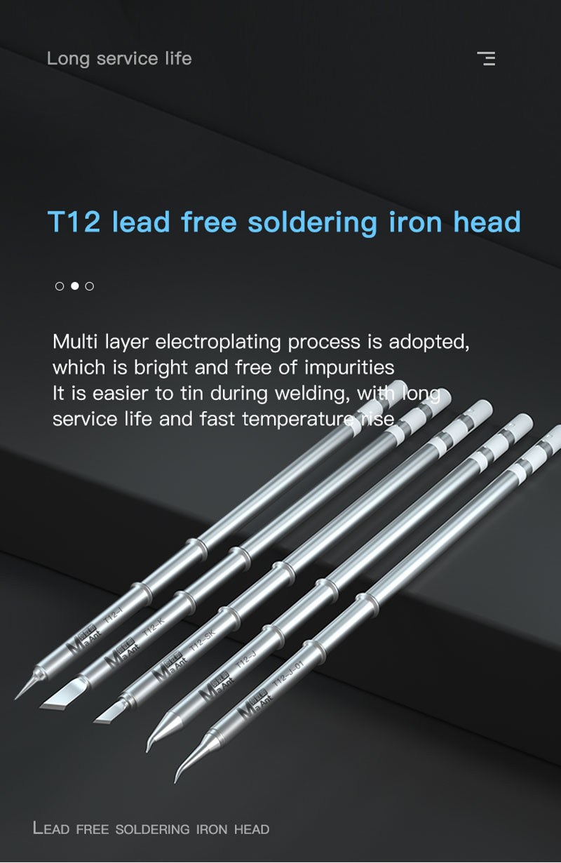 MaAnt T12 Series Soldering Iron Tips Replacement Heater Solder Head T12 ...