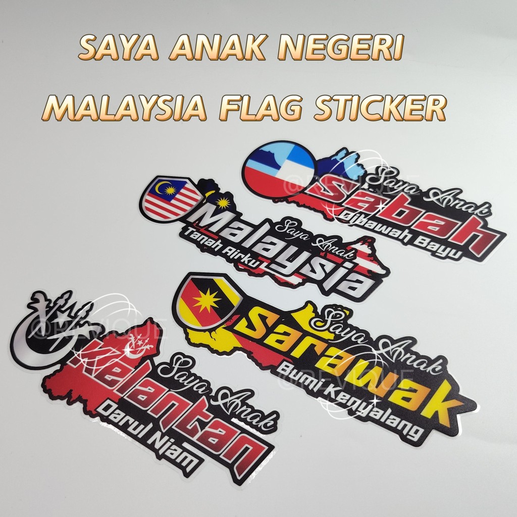 Sticker Kereta Saya Anak Negeri Malaysia – Malaysia State Flag Car ...