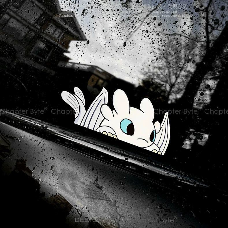Toothless Unique Cute Creative Cartoon Car Sticker Body Glass ...