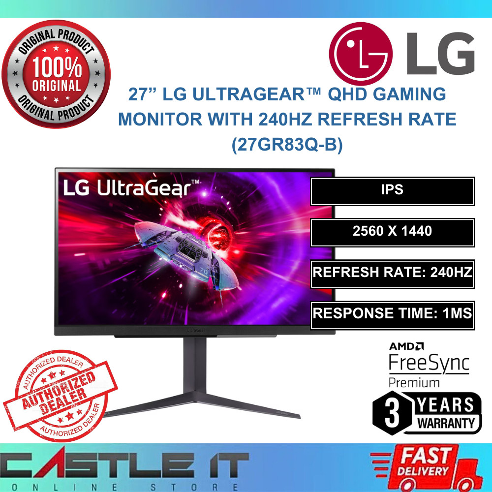 LG UltraGear 27" 27GR83Q 2K 240HZ 1MS IPS QHD Gaming Monitor (27GR83Q-B ...