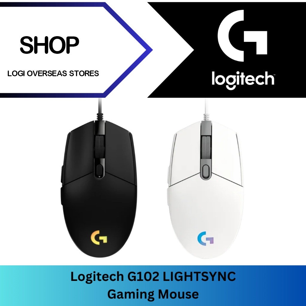 COD Logitech G102 wired mouse gaming mouse oneyear warranty Shopee
