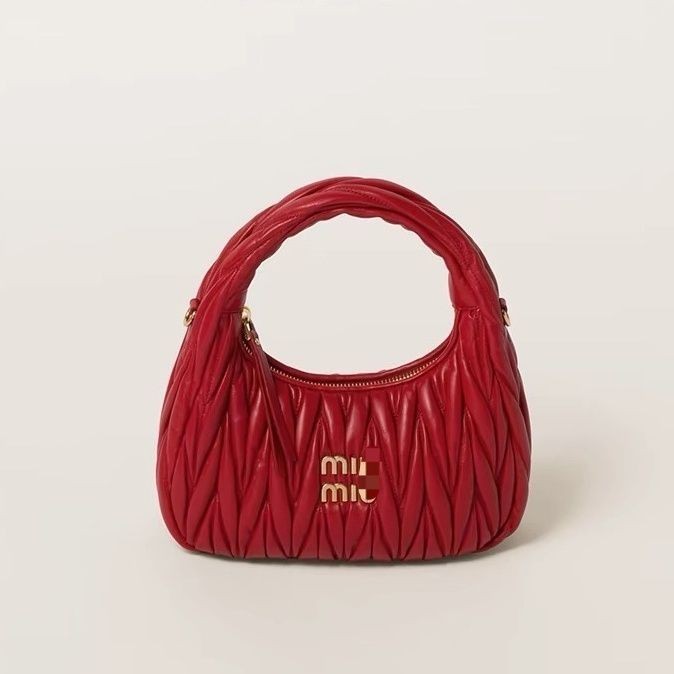 Miu Miu Pleated Handbag Cloud Bag 2024 New High end Light Luxury Hobo Armpit Bag Single Shoulder Crossbody Crescent Bag Shopee Malaysia