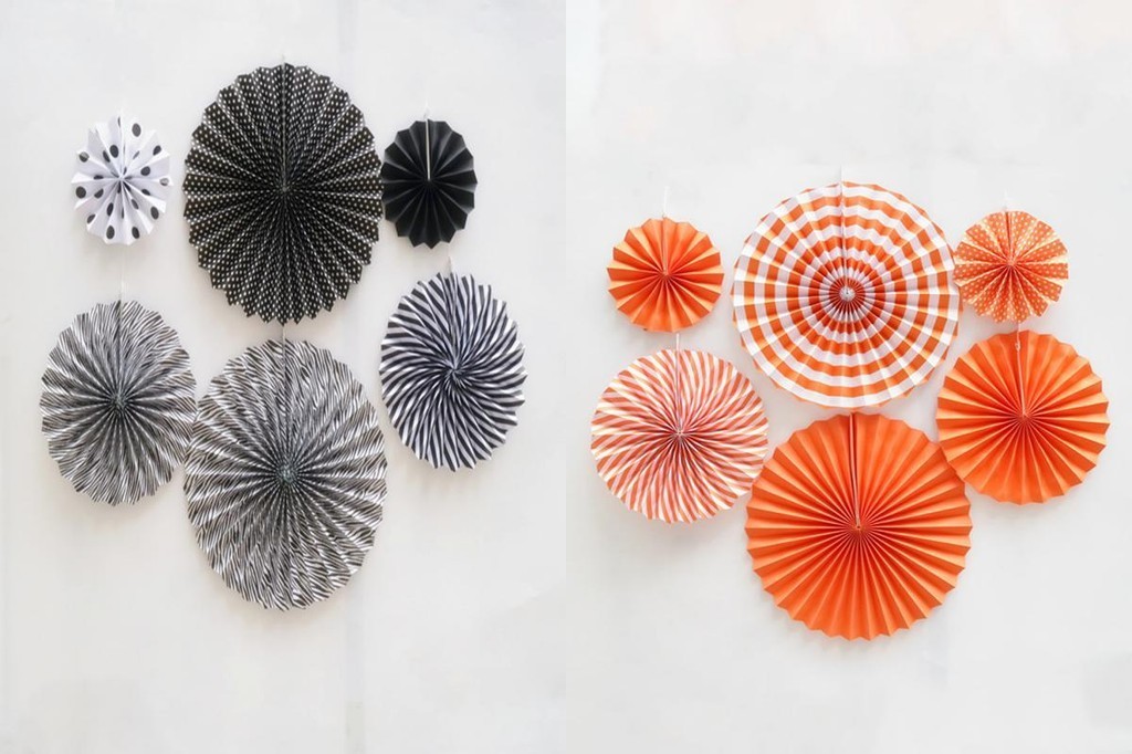 {tshitoli} Colorful Paper Fans Event Decorations 6pcs Fall Autumn Party ...