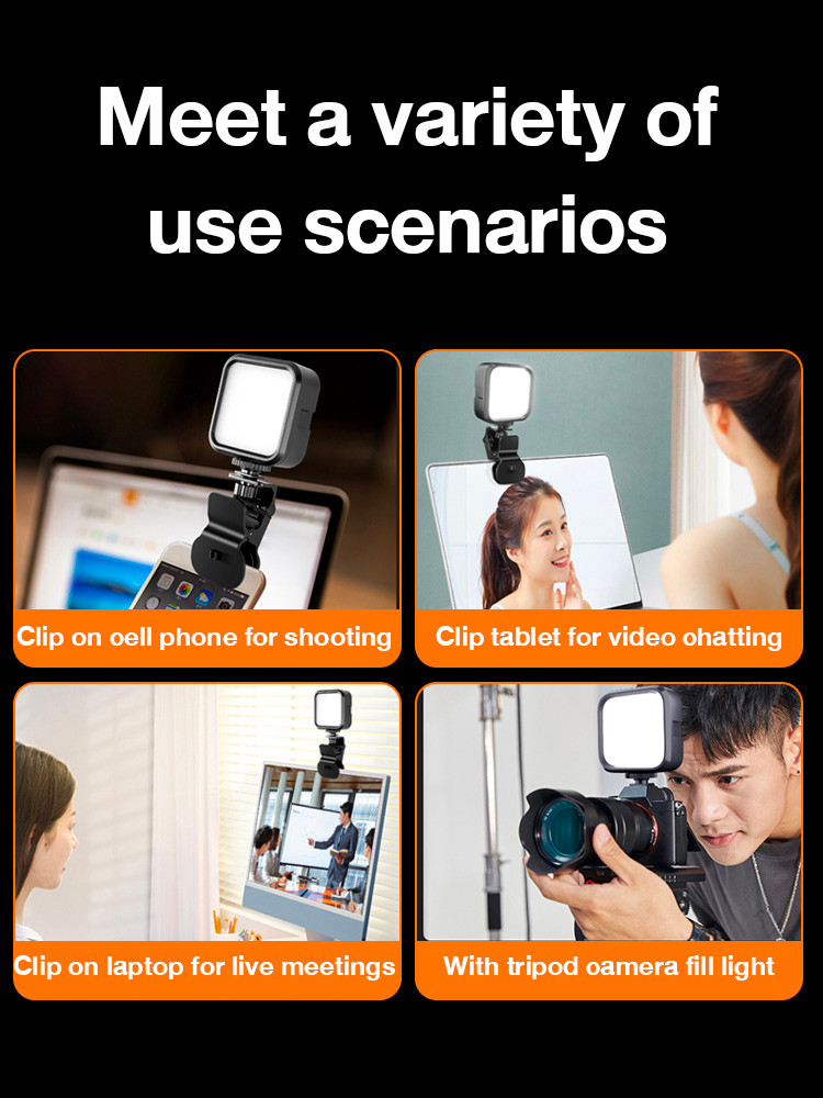 [BARU] Mini LED / RGB Pocket Video Light Portable Color Adjustable Clip ...