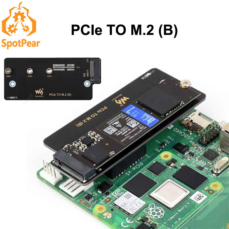 Raspberry Pi Compute Module 4 PCIe to M.2 NVMe SSD Adapter Board B HAT ...