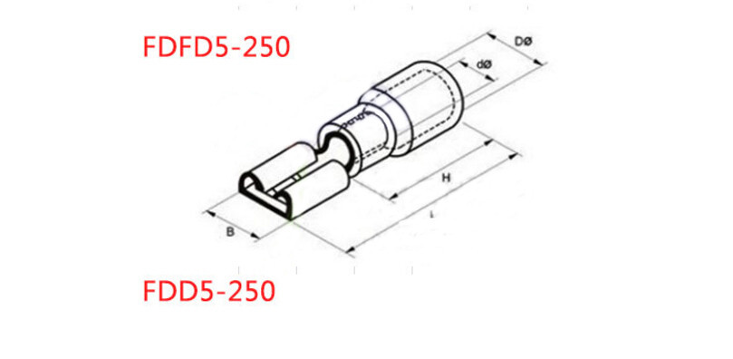 MCXK-E 10 PCS FDFD2/FDD2/MDD2-250 Pre-insulated cord end terminal ...