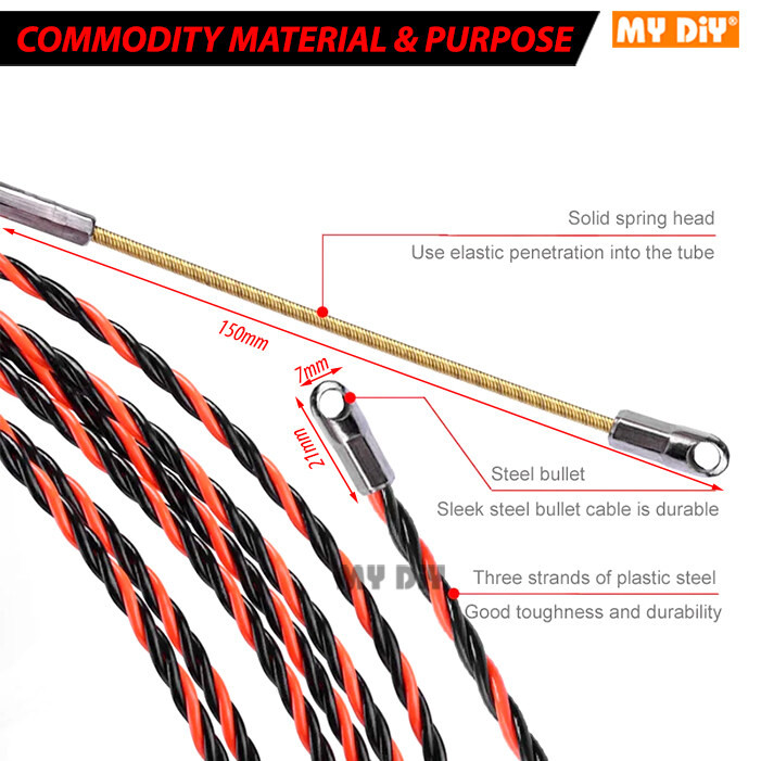 15M 20M 30M 5mm Electrician Cable Wire Guider Fiber Optic High Electric ...