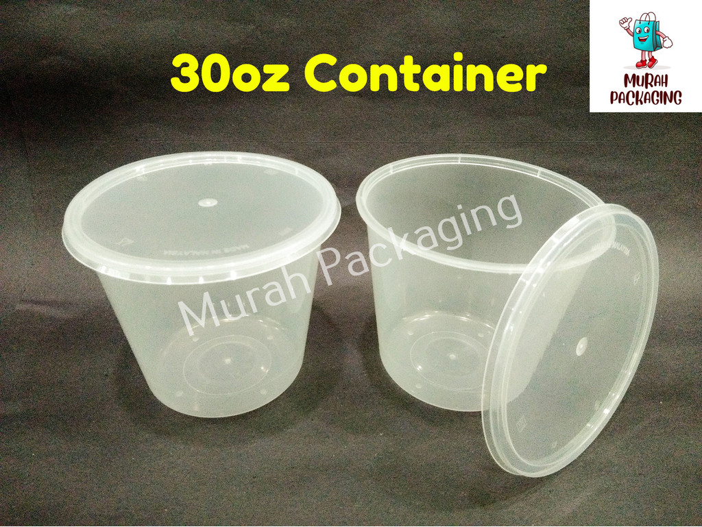 MW R30 - 30oz Round Disposable Plastic Food Container (50pcs±)/Bekas ...