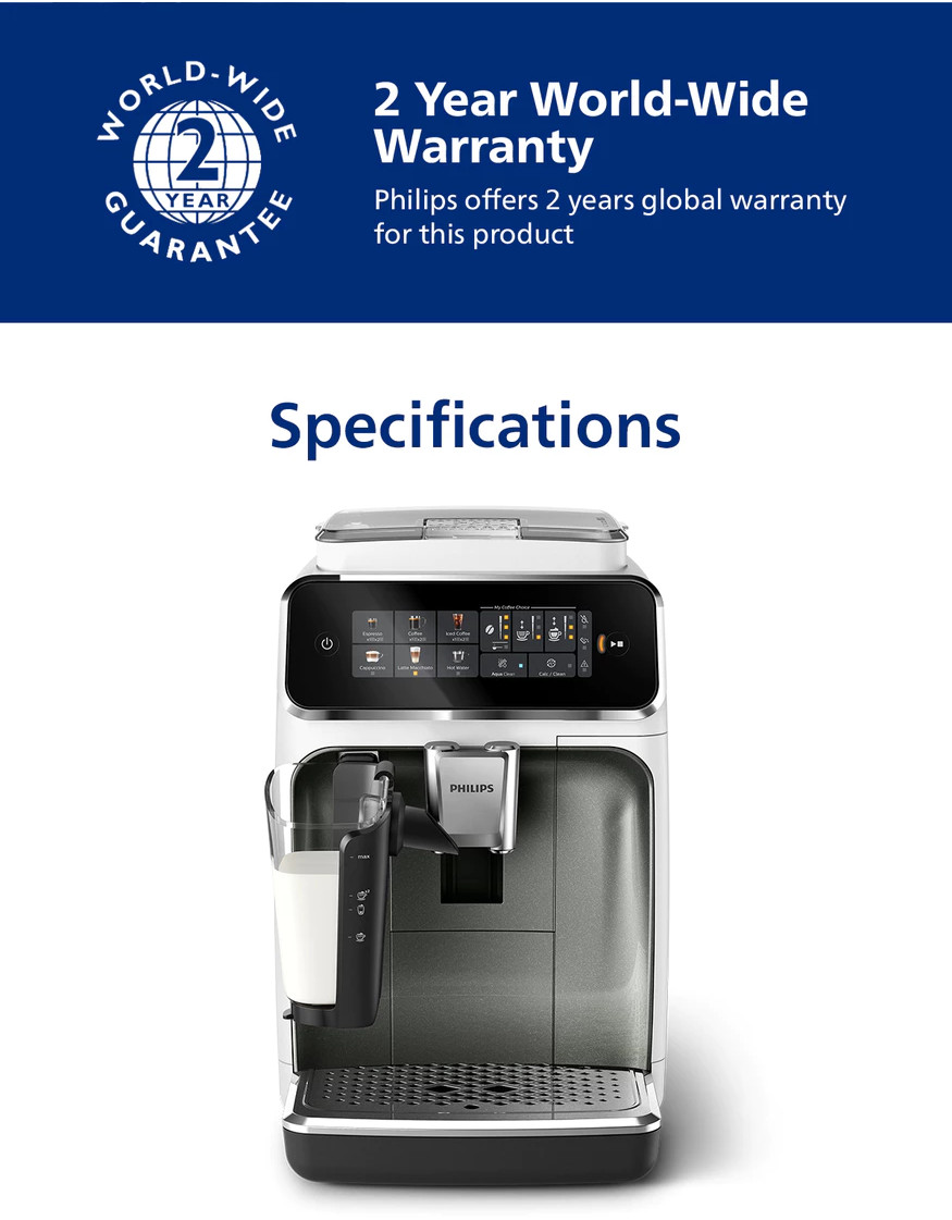 Philips Fully Automatic Espresso Coffee Machine EP3343 Series 3300 ...