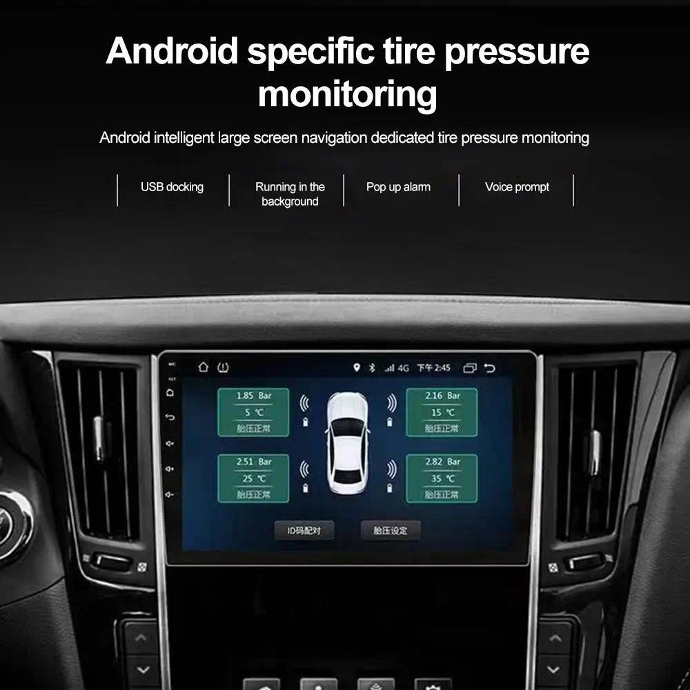 USB Android Car TPMS Wireless Transmission Tire Pressure Monitoring