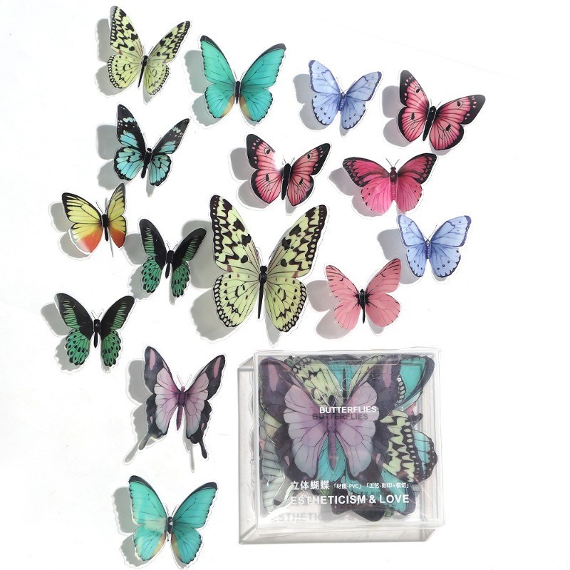 32PCS Butterfly Wall Stickers With Box Christmas Gift Tree Decoration