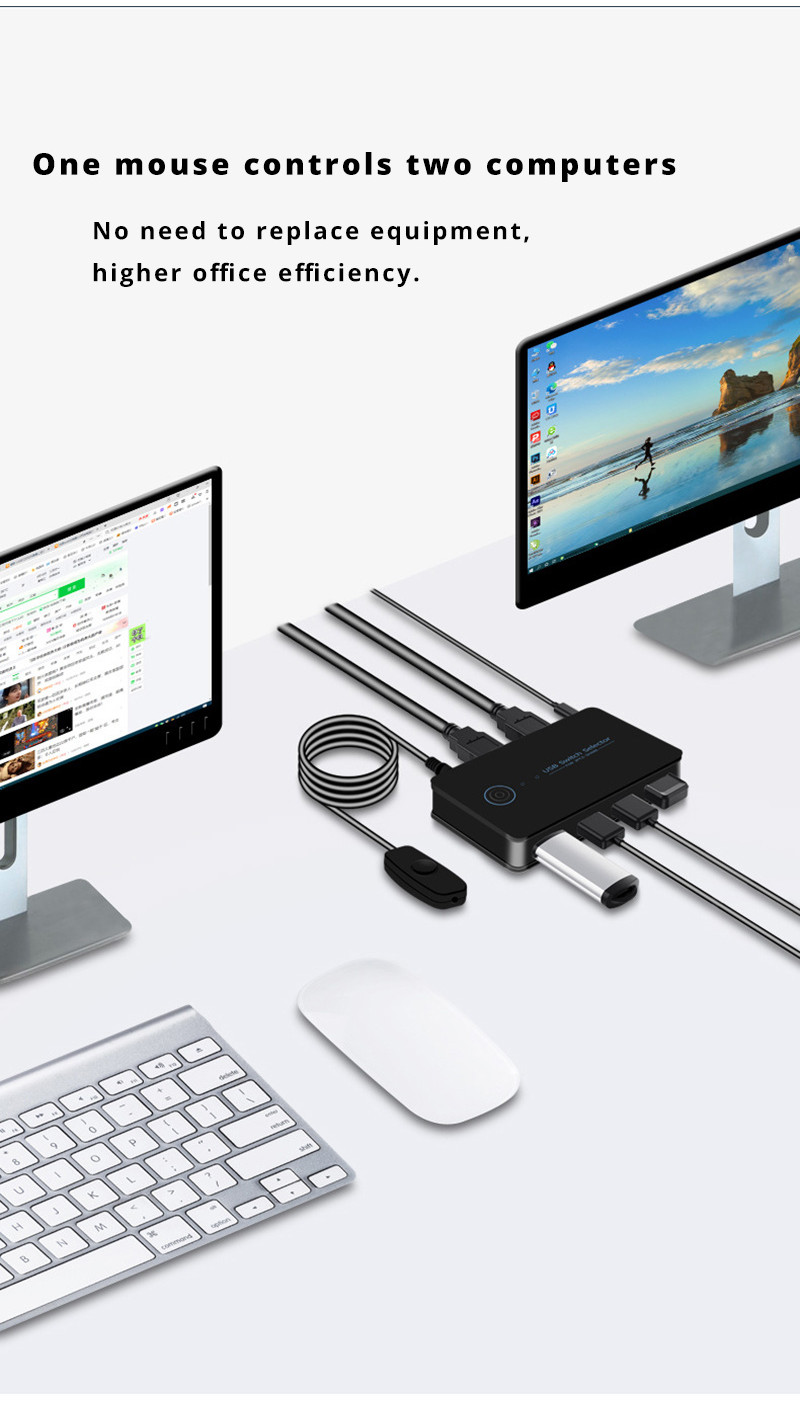 USB Hubs Sharer Switch 2 in 4 Out USB Shared Switcher 4 in 4 Print