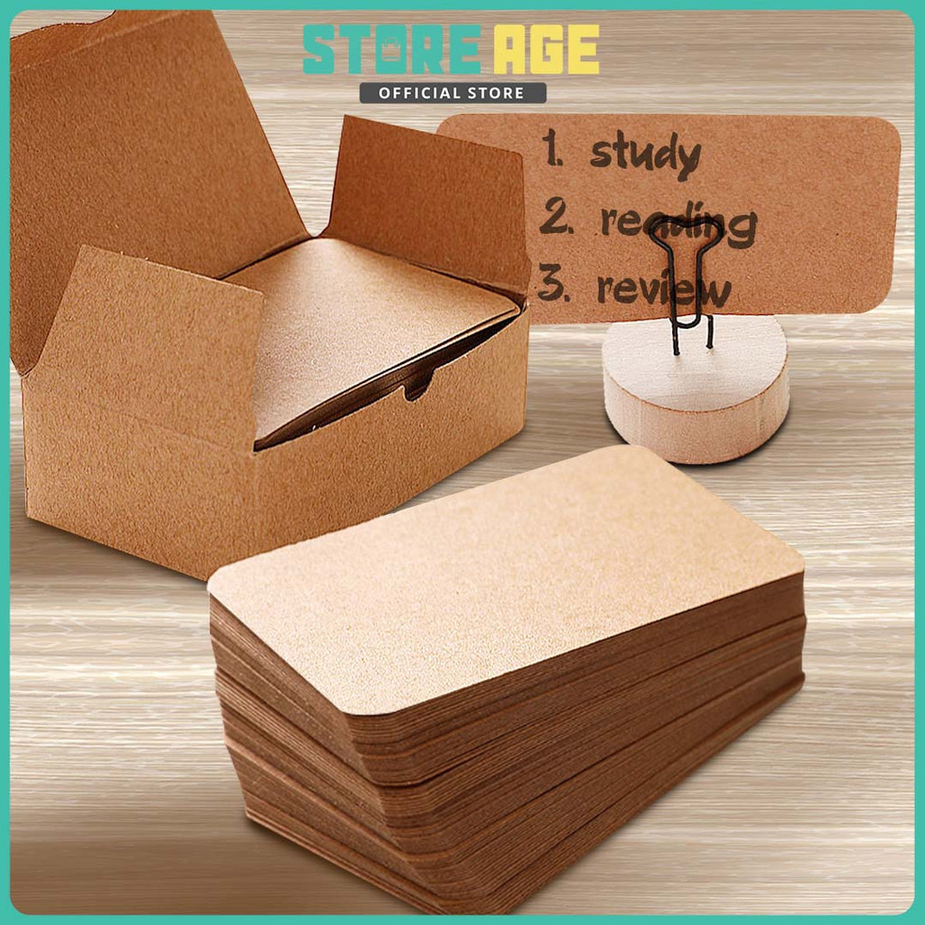 Store Age [1boxes] Plain Gift Card | Kraft Paper Message Card ...