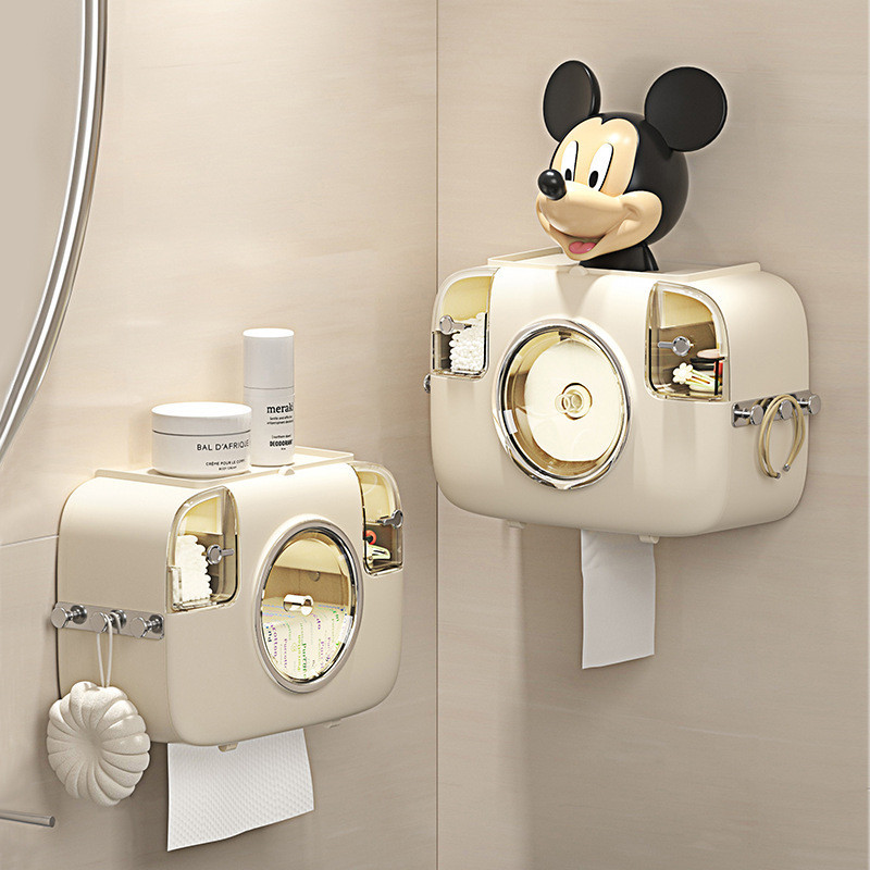 Toilet Tissue Box Wall Mounted Paper Case Storage Racks Punch-free ...