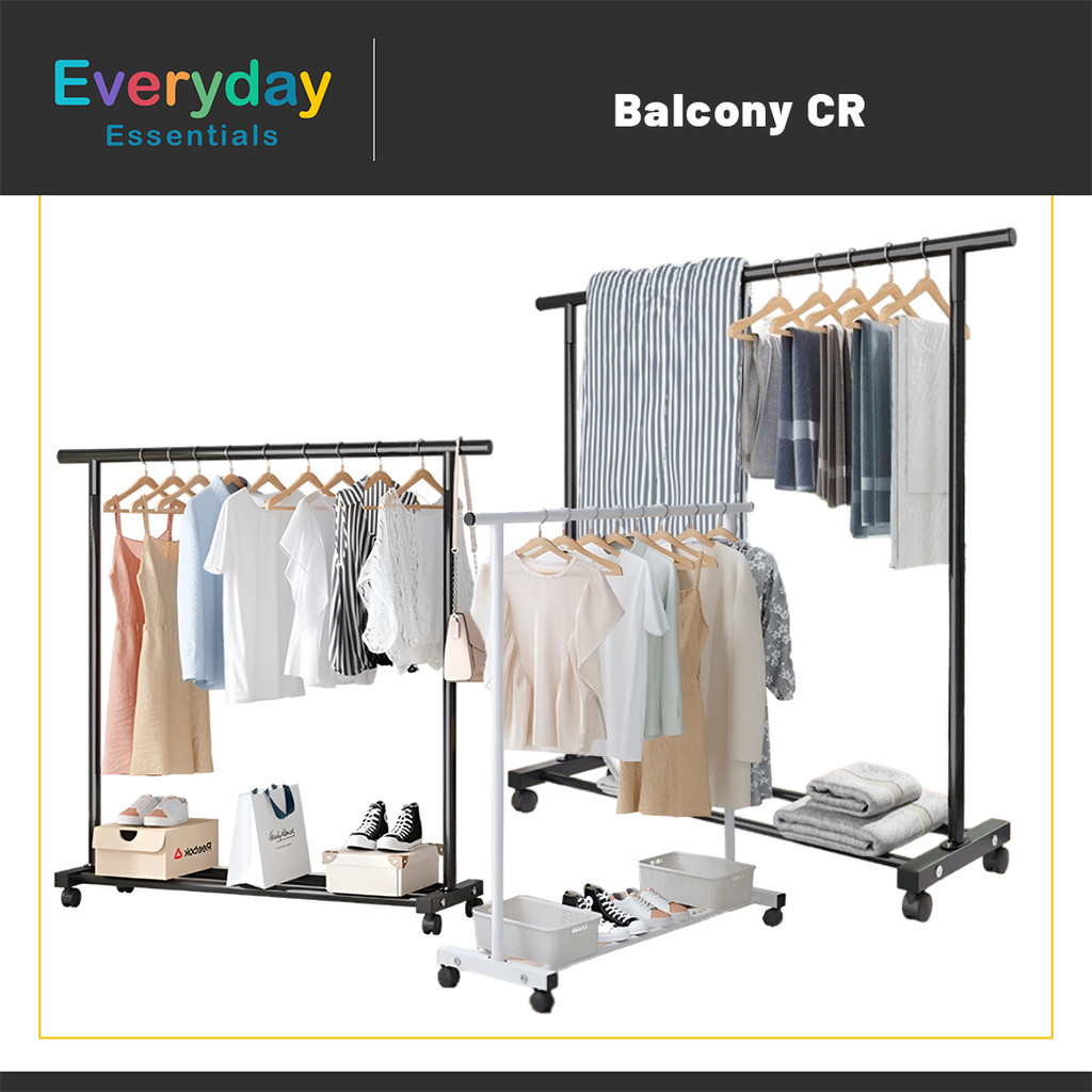 【E.E】Single Pole Balcony Rack Clothes Rack Steel Cloth Hanger And ...