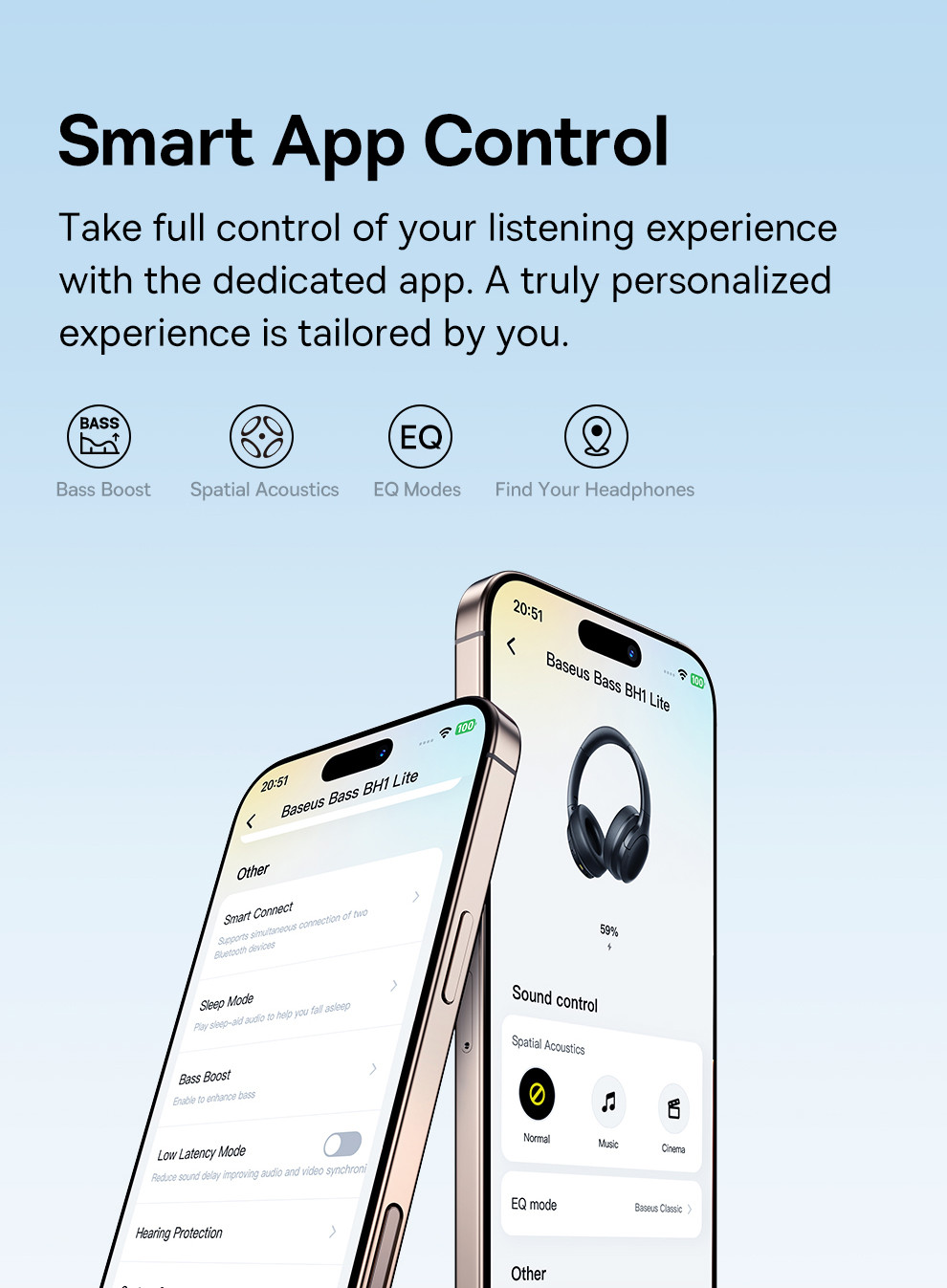 【New Arrivals】Baseus Bass BH1 Lite Wireless Headphones Bluetooth 6.0