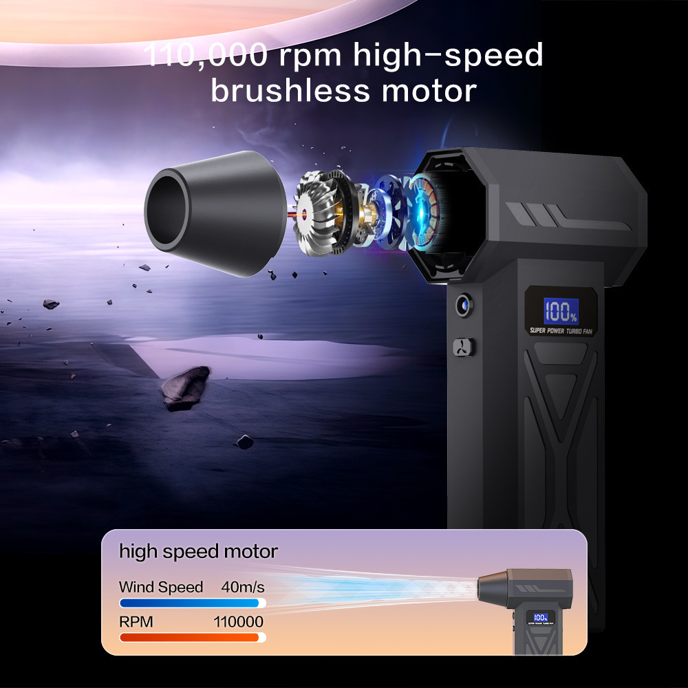 New high-speed fan outdoor camping violent turbo fan with digital ...