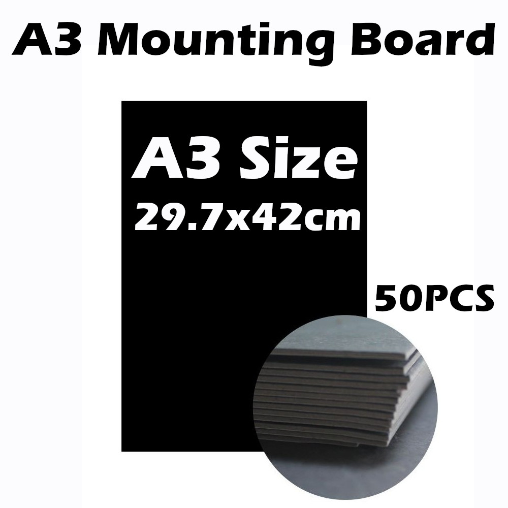 50pcs x A3 Size Mounting Board Hard Cover Mouting Board (Front Black
