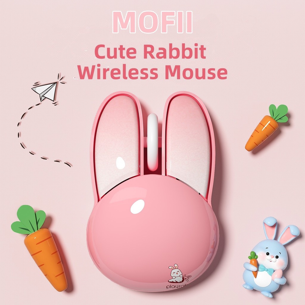2.4G Cute Rabbit Wireless Mouse Bluetooth Mouse Ultra thin Mice Battery ...