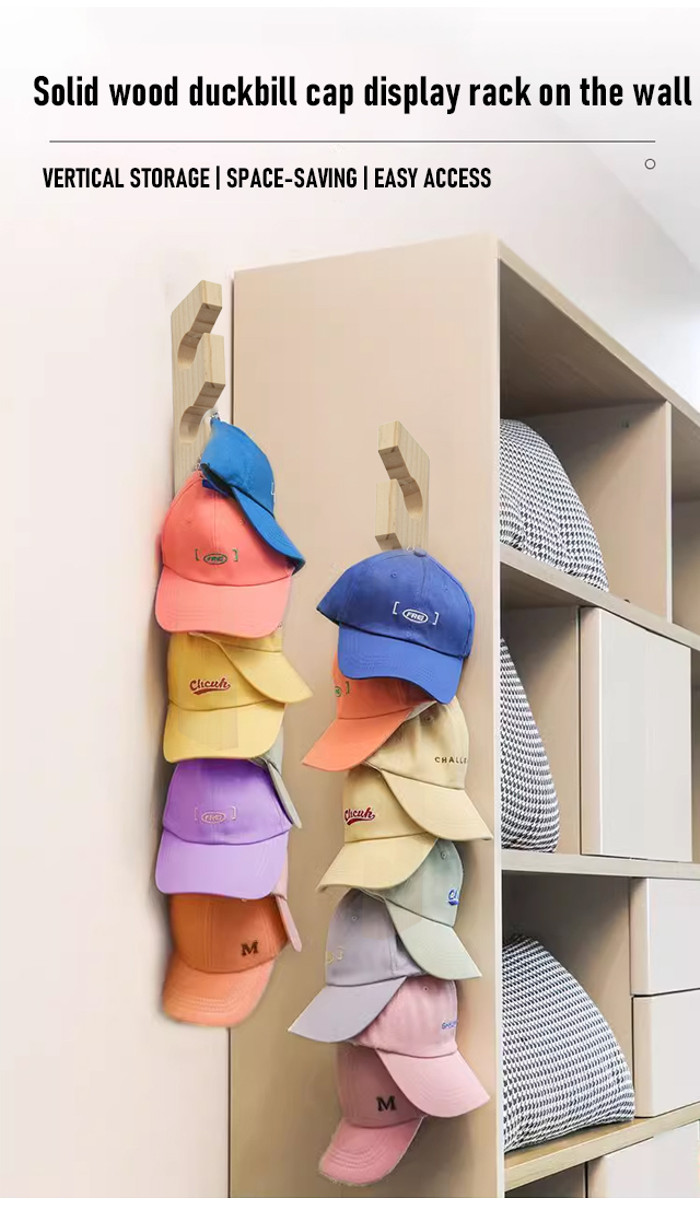 Wall-mounted Solid Wood Cap Display Rack/ Hat Display Stand/ Display ...