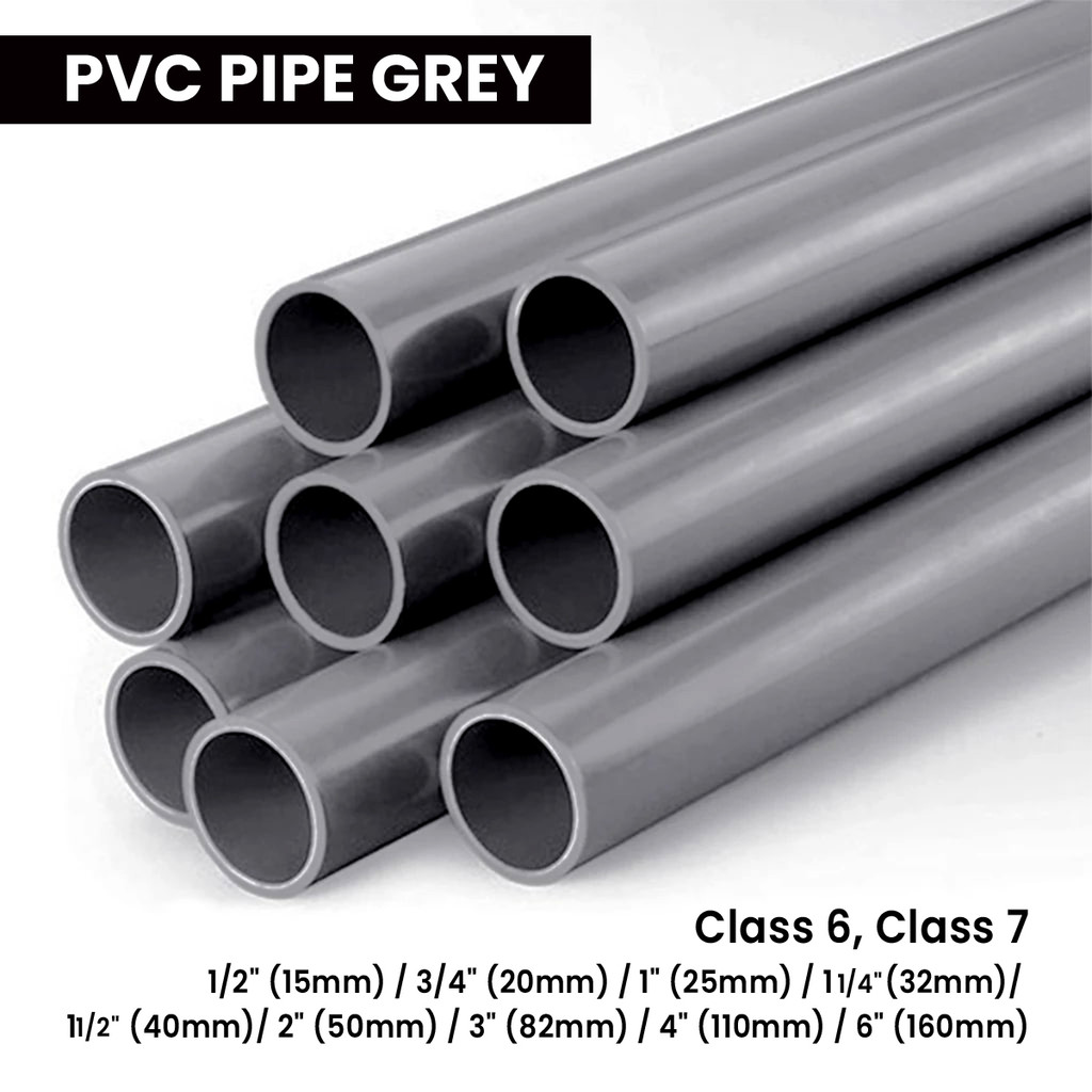 PVC PIPE GREY PVC Water Pipe CLASS 6, CLASS 7 1/2"(15mm)/ 3/4"(20mm