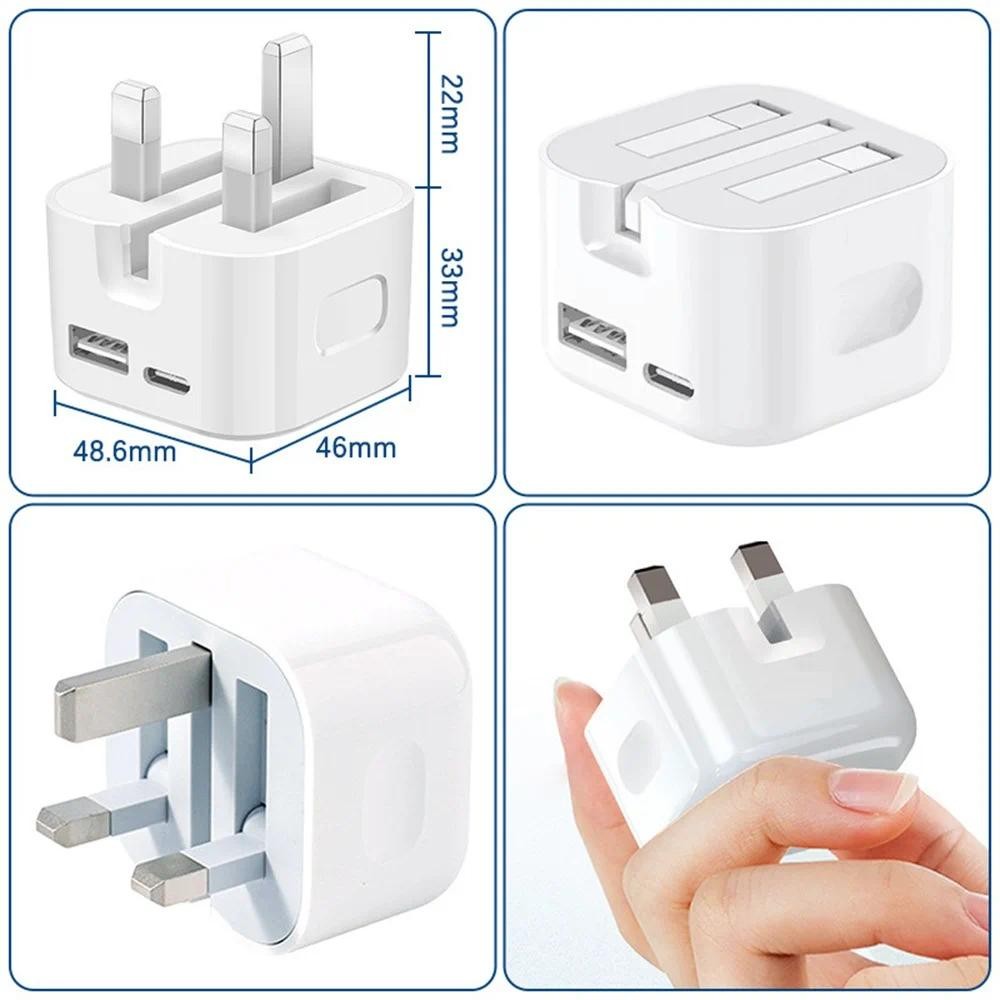 35W PD A+C 20W Quick Charging Dual Ports UK USB-C Power Adapter for PD ...
