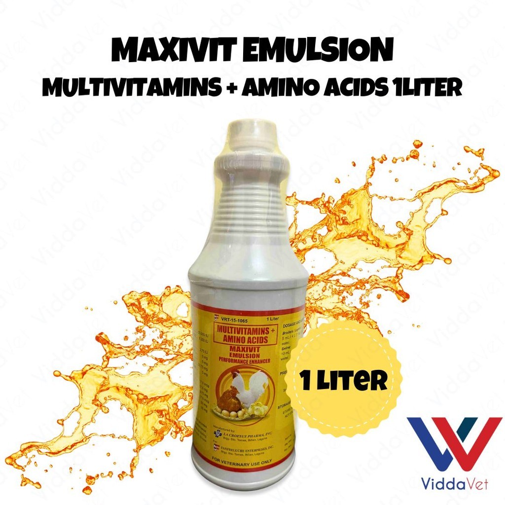 1Liter MAXIVIT Veterinary Emulsion Boost Immunity & Growth | Shopee ...