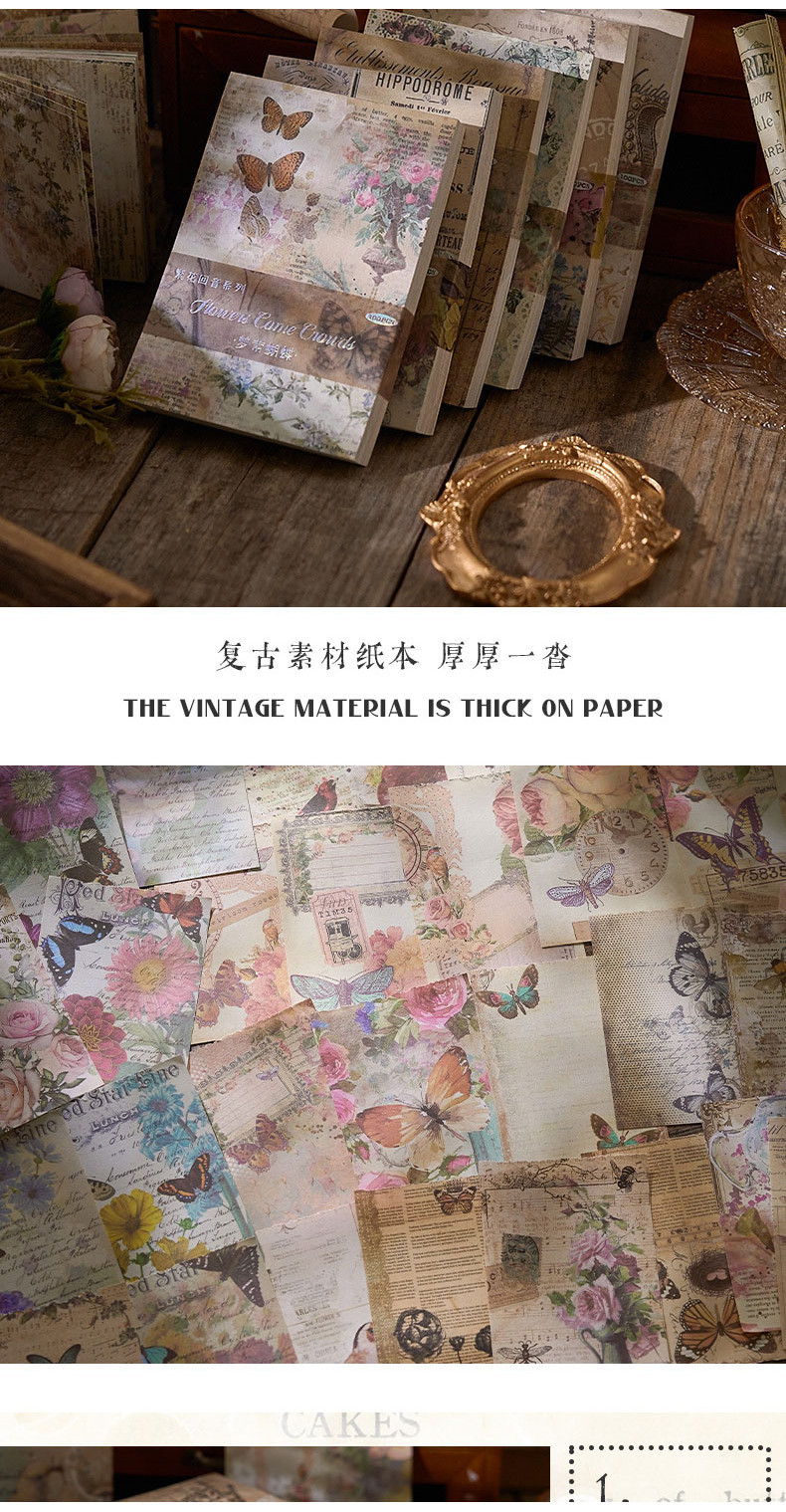 Journamm 100pcs/pack Vintage Scrapbook Paper DIY Scrapbooking Collage ...