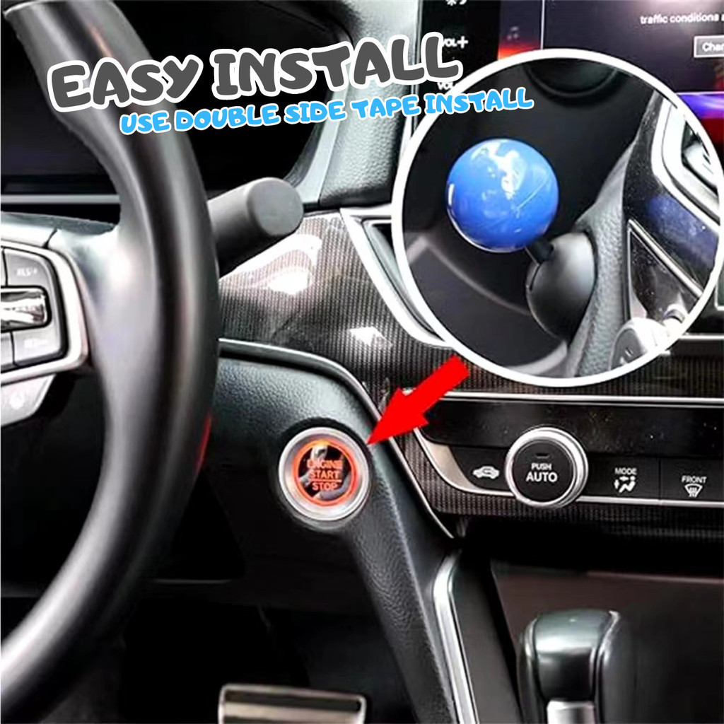 Car Ball Shape One-button Start Lever Car Start Button Cover Bentuk ...