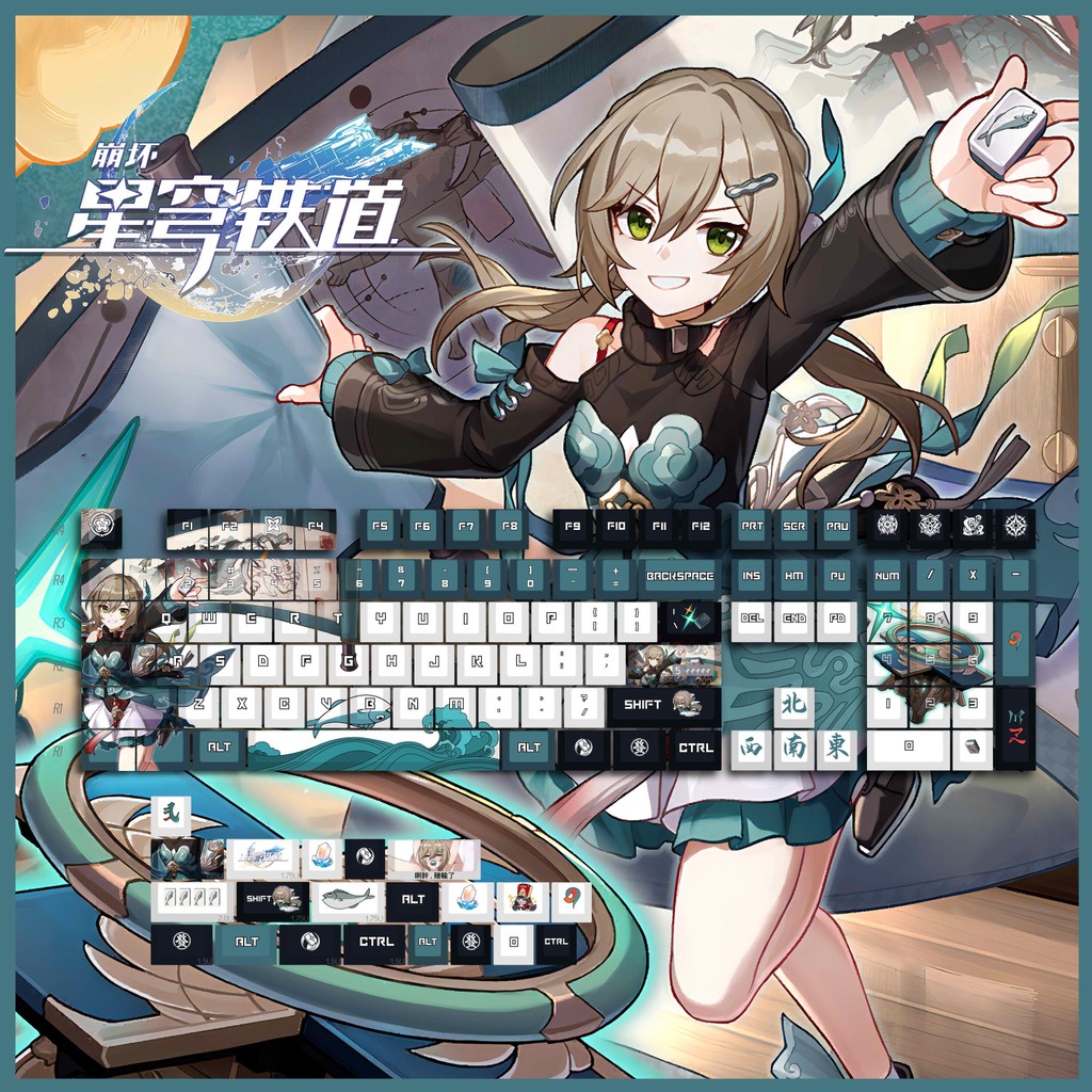 Collapse Keycap Mechanical Keyboard Bad Star Railway Green Bird Game ...