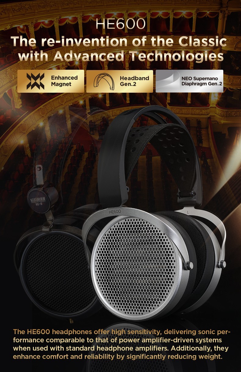 Hifiman HE600, Open-Back Headphones: Over Ear Planar Magnetic Open Back ...