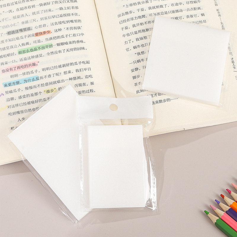 𝐒𝐌𝐎𝐎𝐓𝐇 𝐖𝐑𝐈𝐓𝐈𝐍𝐆 50 Sheet Transparent Sticky Note Pad Self Adhesive Clear ...