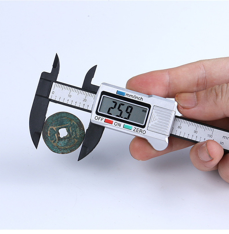 Electronic Caliper Digital Pachometer Plastic Big Screen Ruler 100mm 