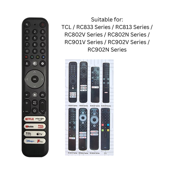 UNIVERSAL TCL SMART TV REMOTE CONTROL RC901V FMR1 FMR6 RC902V RC902N ...