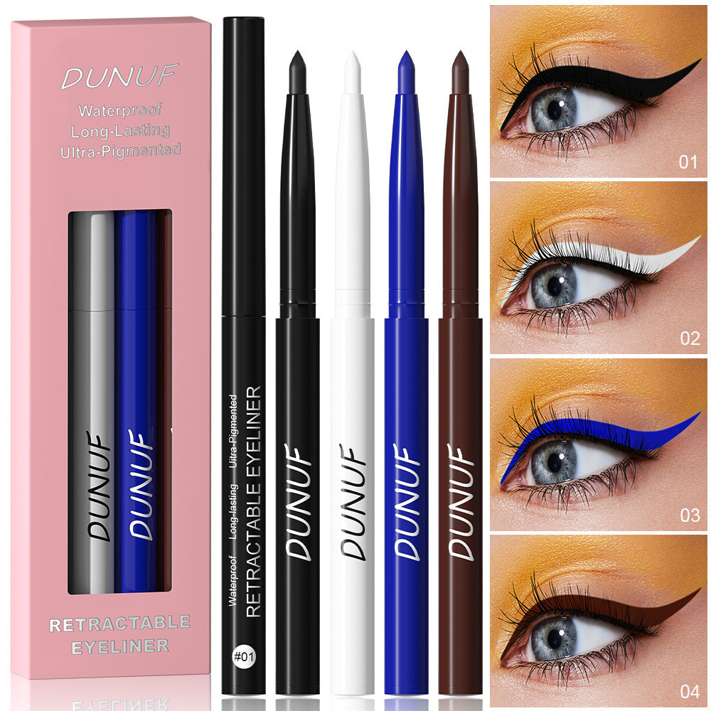 DUNUF 4 Color/set Matte Glitter Gel Eyeliner Pencil Smooth Waterproof