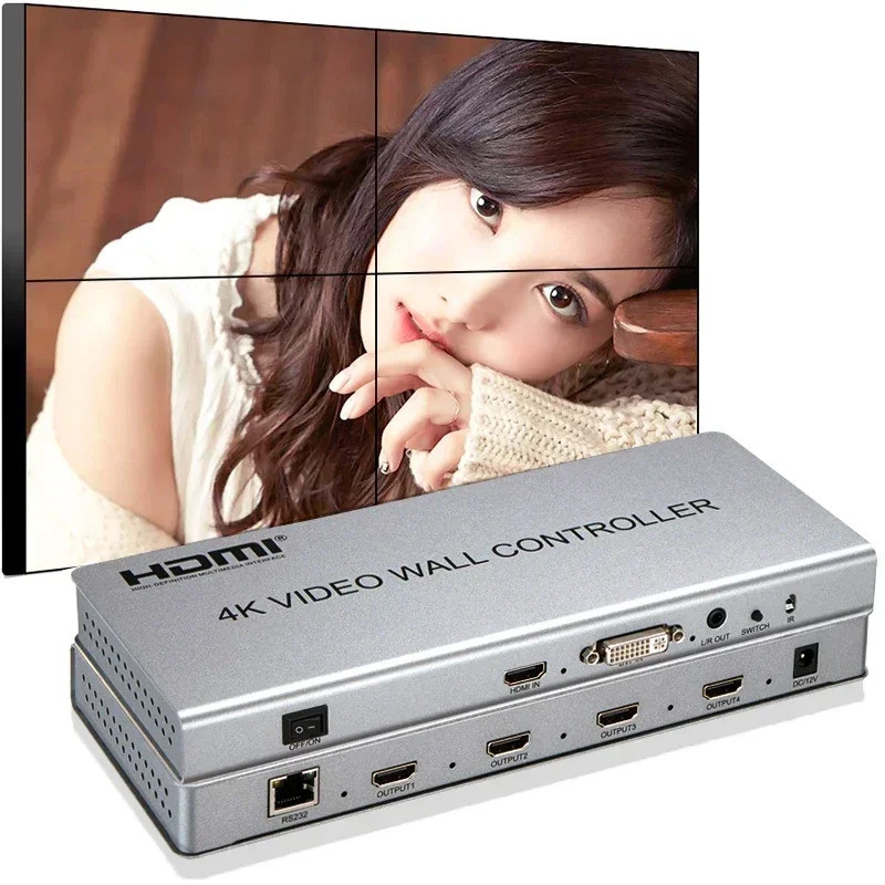 4k 2x2 Video Wall Processor TV Wall Controller 1x2 1x3 1x4 vs 1080p ...