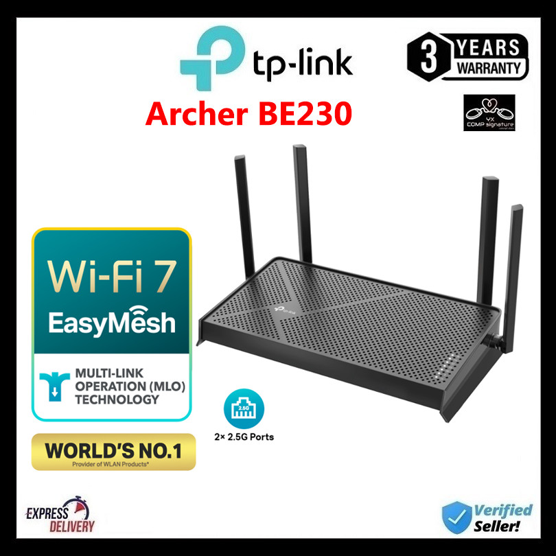 TP LINK ARCHER BE230 BE3600 DUAL BAND WI FI 7 ROUTER | Shopee Malaysia
