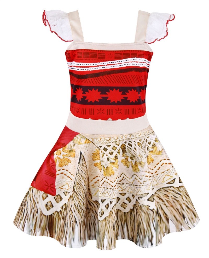 Moana Costume for Kids Clothes Summer Red Cartoon Anime Suspender ...