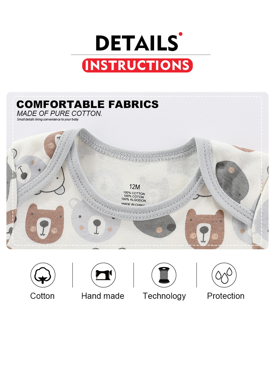 Kiddiezoom Baby Clothes Set | Newborn Short-Sleeve Bodysuit & Pants Outfit 6-9 Months Striped