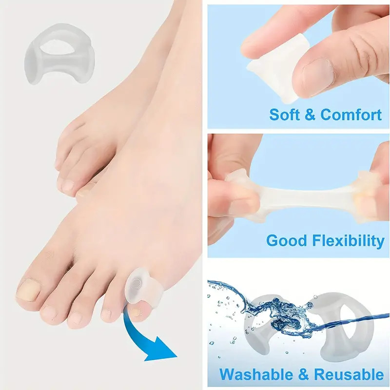 1Pair/2Pc Toe Separator,Separator Finger Feet Care Protector Silicone ...