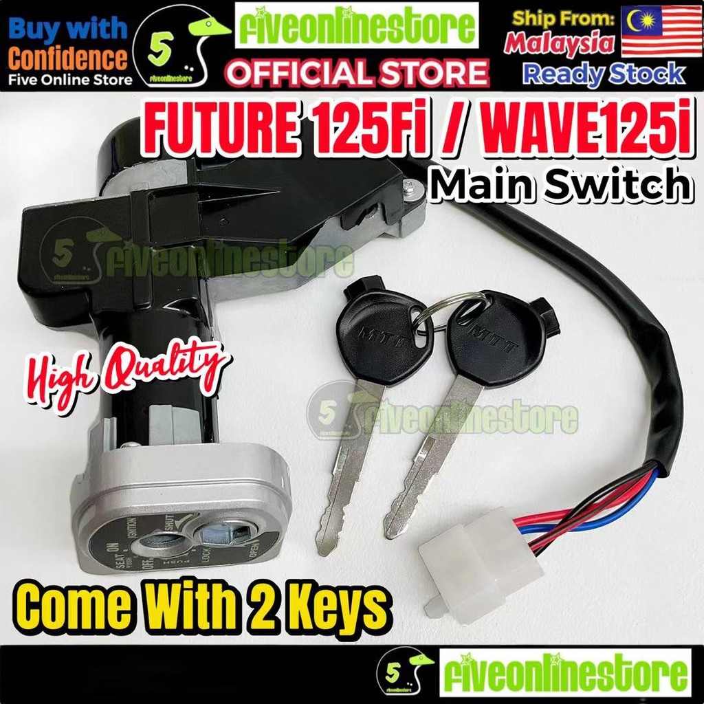 Future125i Wave125i (New) Main Switch & Seat Lock Key Set A Class Kunci ...