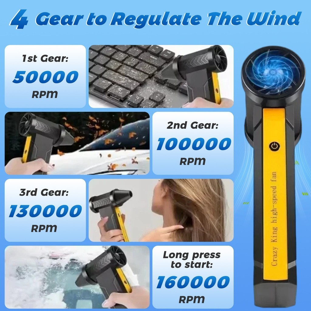 Mini Turbo Jet Fan 160000 RPM 10000mAh Max Power 200W Violent Fan ...