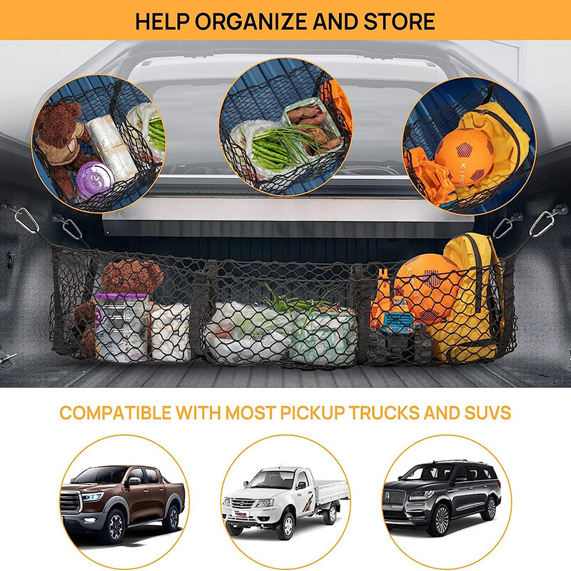 Cargo Net Trunk Bed Organizer Mesh Storage Net Truck Accessories Bed ...