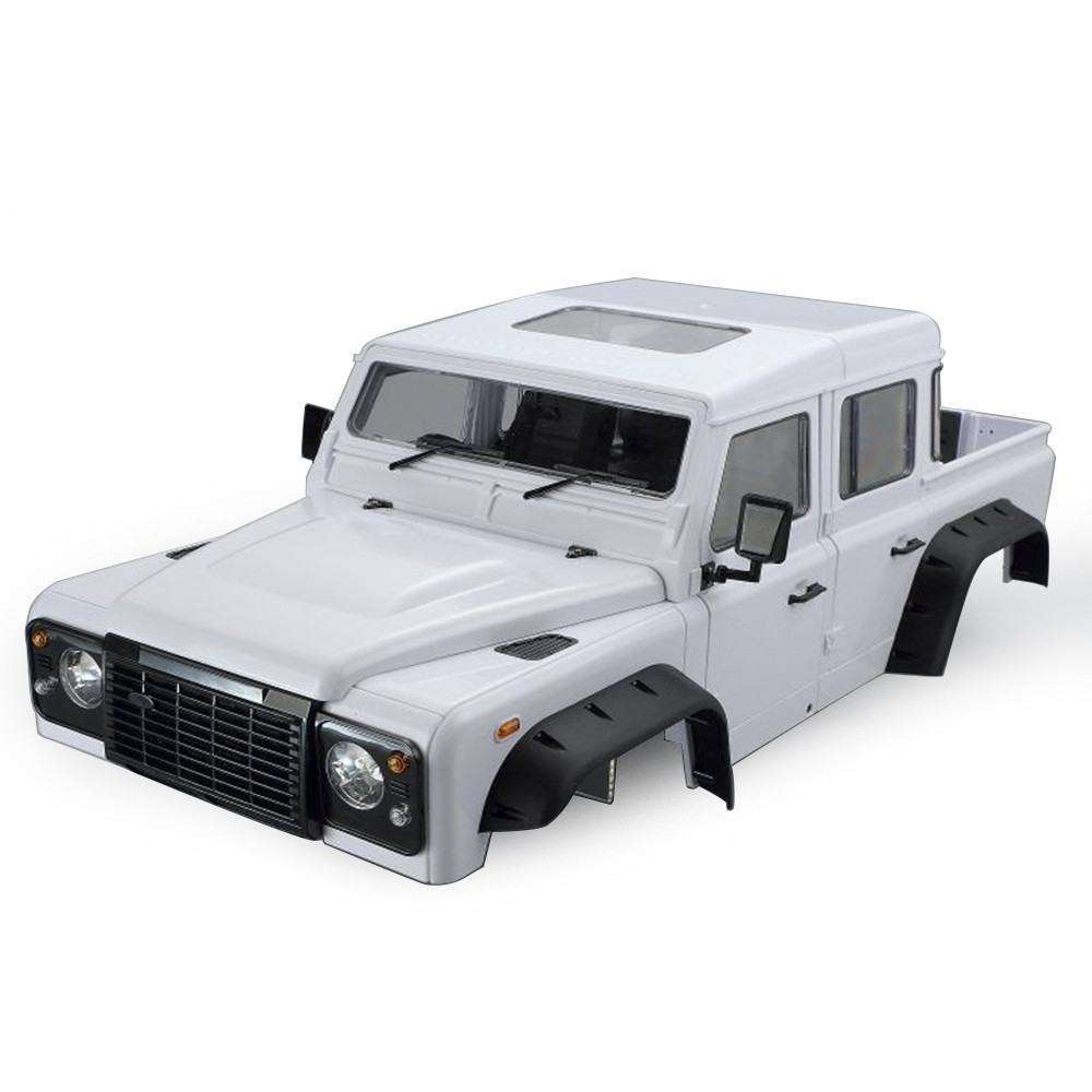 INJORA RC Car Pickup Carrosserie Non Peinte 12.3in 313mm Empattement Kit démonté pour 1/10 RC Chenillette Axial SCX10 SCX10 II 90046 Jeep Wrangler(Blanc