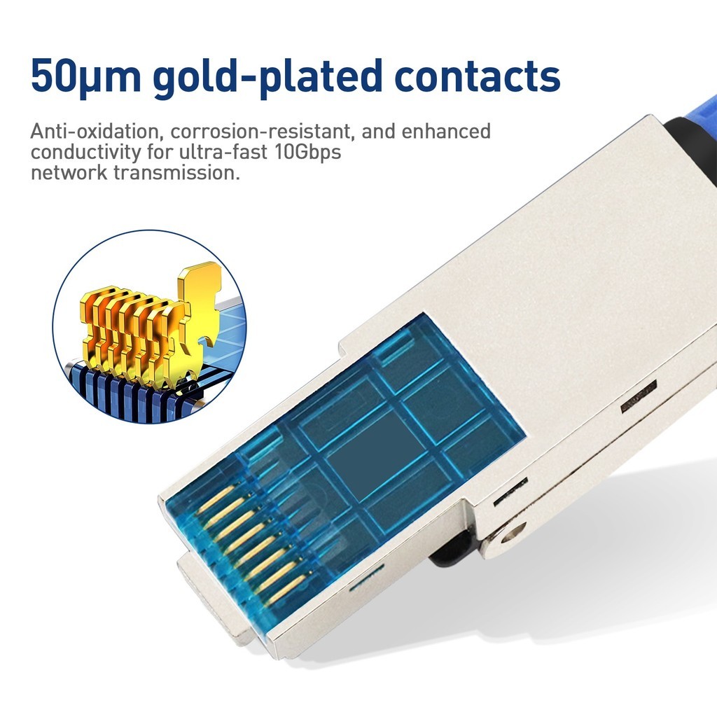 Zoerax Gold-Plated Cat8/Cat7/Cat6a Toolless RJ45 Connector With Dust ...