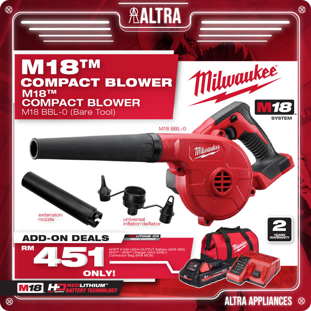 Milwaukee M18 Compact Blower / High Performance Blower - M18 BBL ...