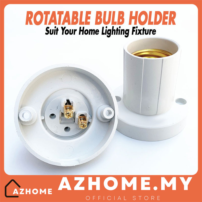 Rotatable Oblique Screw Lamp Base Socket Light E27 Bulb Holder Mentol ...