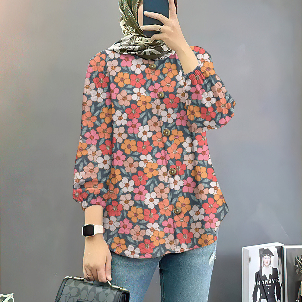 2025 Baju Raya Muslim clothes plus size Baju Raya Vintage floral ...
